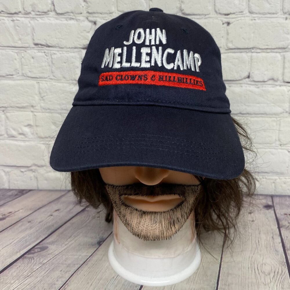John Mellencamp Dad Hat Chino Twill Cap Strap Navy Blue Sad Clowns & Hillbillies